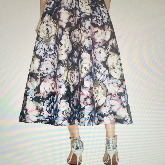 SLNY Dress Party Evening Abstract Floral Plums Ivory Blue Black NWT Sz 16 - Picture 6 of 13